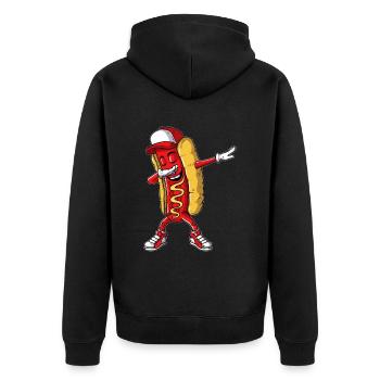 Hot Dog Dancing Dab Dabbing Fast Food Bun Saucisse - Veste à capuche bio Premium Unisexe - noir - Dos - Nico (187cm)