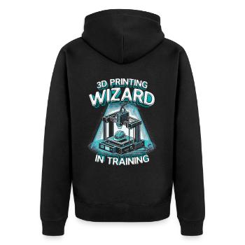 3D Printing 3D Printing Wizard In Training - Unisex Premium Organic Zip Hoodie - black - Back - Nico (187cm)