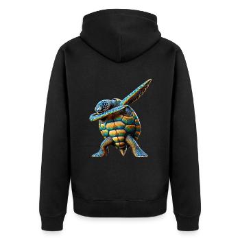 Drôle Dabbing Tortue de mer Amoureux des animaux - Veste à capuche bio Premium Unisexe - noir - Dos - Nico (187cm)