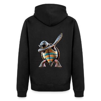 Drôle Dabbing Tortue de mer Amoureux des animaux - Veste à capuche bio Premium Unisexe - noir - Dos - Nico (187cm)