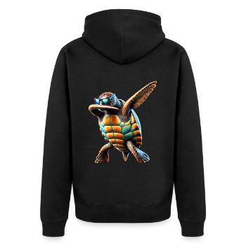 Drôle Dabbing Tortue de mer Amoureux des animaux - Veste à capuche bio Premium Unisexe - noir - Dos - Nico (187cm)