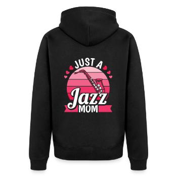 Musique jazz juste une maman jazz - Veste à capuche bio Premium Unisexe - noir - Dos - Nico (187cm)