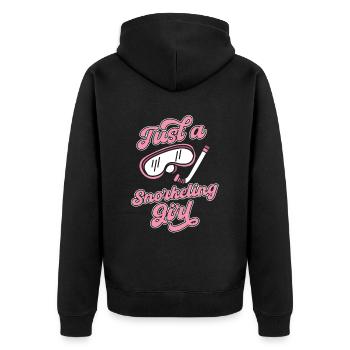 Schnorcheln Just A Snorkeling Girl - Unisex Premium Organic Zip Hoodie - black - Back - Nico (187cm)