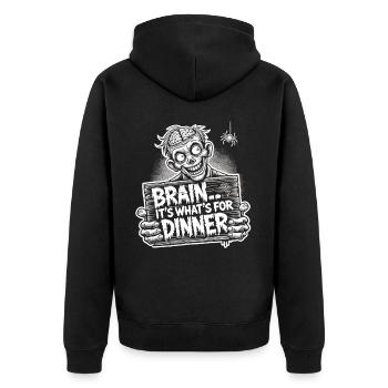 T-shirt drôle de dîner zombie pour Halloween - Veste à capuche bio Premium Unisexe - noir - Dos - Nico (187cm)