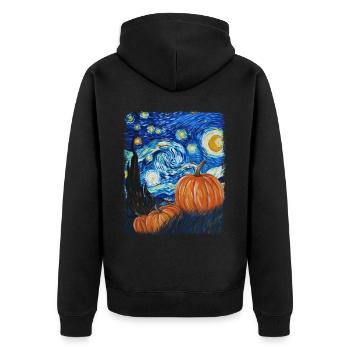 Peinture d’étoile filante de citrouille - Veste à capuche bio Premium Unisexe - noir - Dos - Nico (187cm)