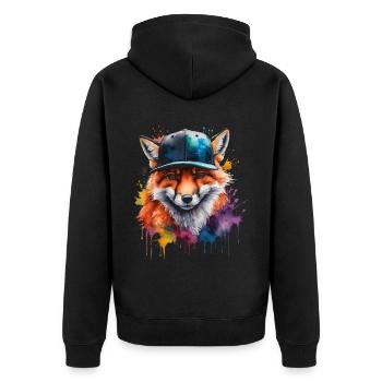 Casquette Fox Snapback Cool Animal Design Print - Veste à capuche bio Premium Unisexe - noir - Dos - Nico (187cm)