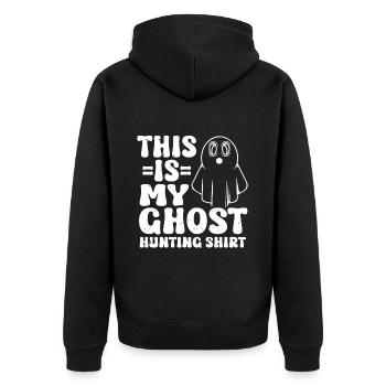 C’est ma chemise de chasse aux fantômes Chasseur paranormal - Veste à capuche bio Premium Unisexe - noir - Dos - Nico (187cm)