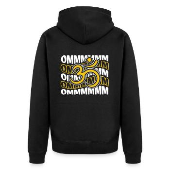 Ommmm Buddhist Symbol Statue Priest Buddhism - Unisex Premium Organic Zip Hoodie - black - Back - Nico (187cm)