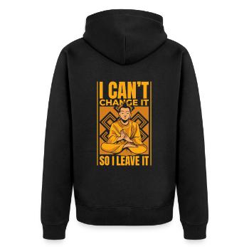 Ich kann es nicht ändern, also lasse ich es buddhistisches Symbol - Unisex Premium Bio Zip Hoodie - Schwarz - Hinten - Nico (187cm)