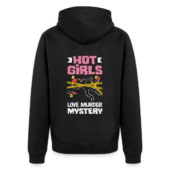Murder Mystery Dinner, Murder Mystery Dinner - Unisex Premium Organic Zip Hoodie - black - Back - Nico (187cm)