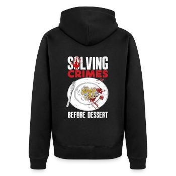 Murder Mystery Dinner, Murder Mystery Dinner - Unisex Premium Organic Zip Hoodie - black - Back - Nico (187cm)