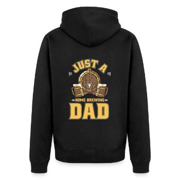 Hobby Brewer Beer Craft Beer - Unisex Premium Organic Zip Hoodie - black - Back - Nico (187cm)