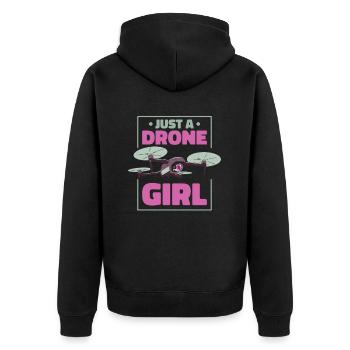 Drone Quadcopter Just A Drone Girl - Veste à capuche bio Premium Unisexe - noir - Dos - Nico (187cm)