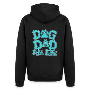 Dog Four-legged Dog Dad for Life - Unisex Premium Organic Zip Hoodie - black - Back - Nico (187cm)