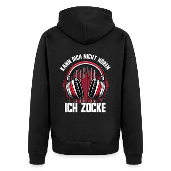 I can't hear you, I'm gaming - Unisex Premium Organic Zip Hoodie - black - Back - Nico (187cm)
