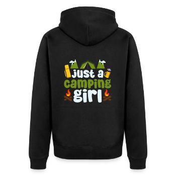 Tent Camping Camping Just A Camping Girl - Unisex Premium Organic Zip Hoodie - black - Back - Nico (187cm)