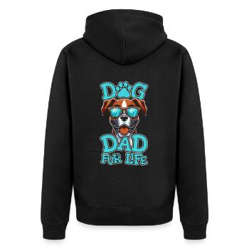 Chien Boxer Allemand Boxer Chien Papa Pour La Vie - Veste à capuche bio Premium Unisexe - noir - Dos - Nico (187cm)