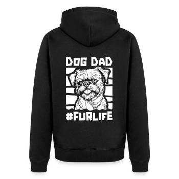 Griffon de Bruxelles Chien Papa Pour La Vie - Veste à capuche bio Premium Unisexe - noir - Dos - Nico (187cm)