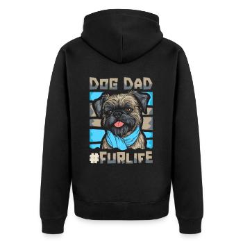 Brussels Griffon Father Dog Dad For Life - Unisex Premium Organic Zip Hoodie - black - Back - Nico (187cm)