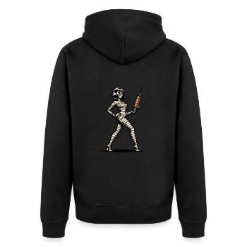 Mumien Krankenschwester Pflegekraft Arzthelfer - Unisex Premium Bio Zip Hoodie - Schwarz - Hinten - Nico (187cm)
