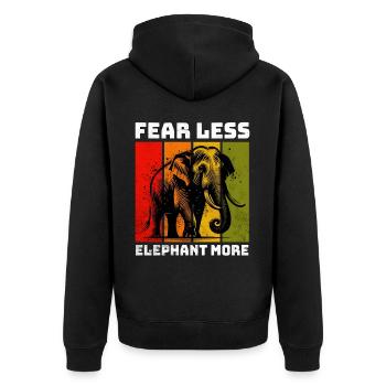 Sumatran Elephant Sumatra Elefant - Unisex Premium Bio Zip Hoodie - Schwarz - Hinten - Nico (187cm)