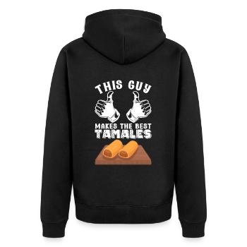 Tamale Mexikanisches Essen Tamale Liebhaber - Unisex Premium Bio Zip Hoodie - Schwarz - Hinten - Nico (187cm)