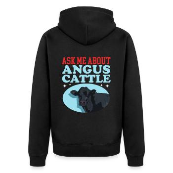 Bovins Angus Aberdeen Cadeaux de bovins Angus Aberdeen - Veste à capuche bio Premium Unisexe - noir - Dos - Nico (187cm)