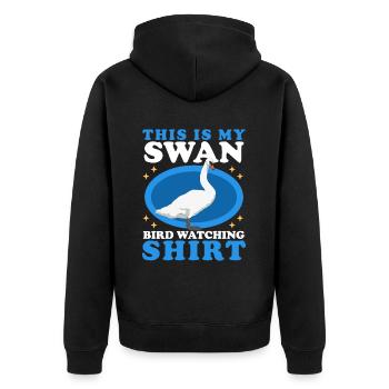 Schwan Schwanenliebhaber Schwäne Geschenk - Unisex Premium Bio Zip Hoodie - Schwarz - Hinten - Nico (187cm)