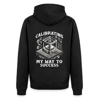 3D Printing 3D Engineer Calibrating My Way To Success - Unisex Premium Organic Zip Hoodie - black - Back - Nico (187cm)