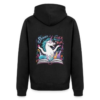 It's Like Magic But Real - Unisex Premium Bio Zip Hoodie - Schwarz - Hinten - Nico (187cm)