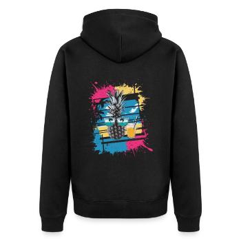 Sun Beach Pineapple - Tropical et rafraîchissant - Veste à capuche bio Premium Unisexe - noir - Dos - Nico (187cm)