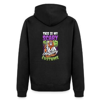 Halloween Chemielehrer Gruseliges Lehrerkostüm - Unisex Premium Bio Zip Hoodie - Schwarz - Hinten - Nico (187cm)