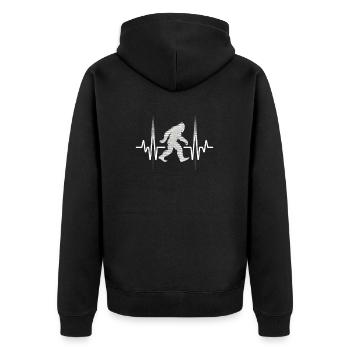 Bigfoot ECG Heartbeat - Unisex Premium Organic Zip Hoodie - black - Back - Nico (187cm)