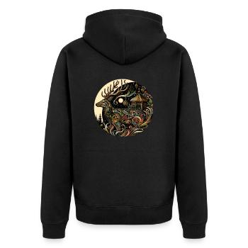 Fantaisie de cerf coloré - Veste à capuche bio Premium Unisexe - noir - Dos - Nico (187cm)