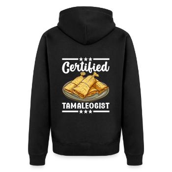 Tamale Mexikanisches Essen Tamale Liebhaber - Unisex Premium Bio Zip Hoodie - Schwarz - Hinten - Nico (187cm)