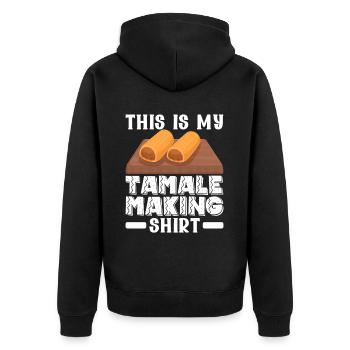 Tamale Mexikanisches Essen Tamale Liebhaber - Unisex Premium Bio Zip Hoodie - Schwarz - Hinten - Nico (187cm)