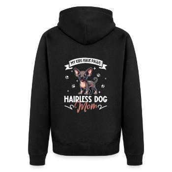Maman chien sans poils - Veste à capuche bio Premium Unisexe - noir - Dos - Nico (187cm)