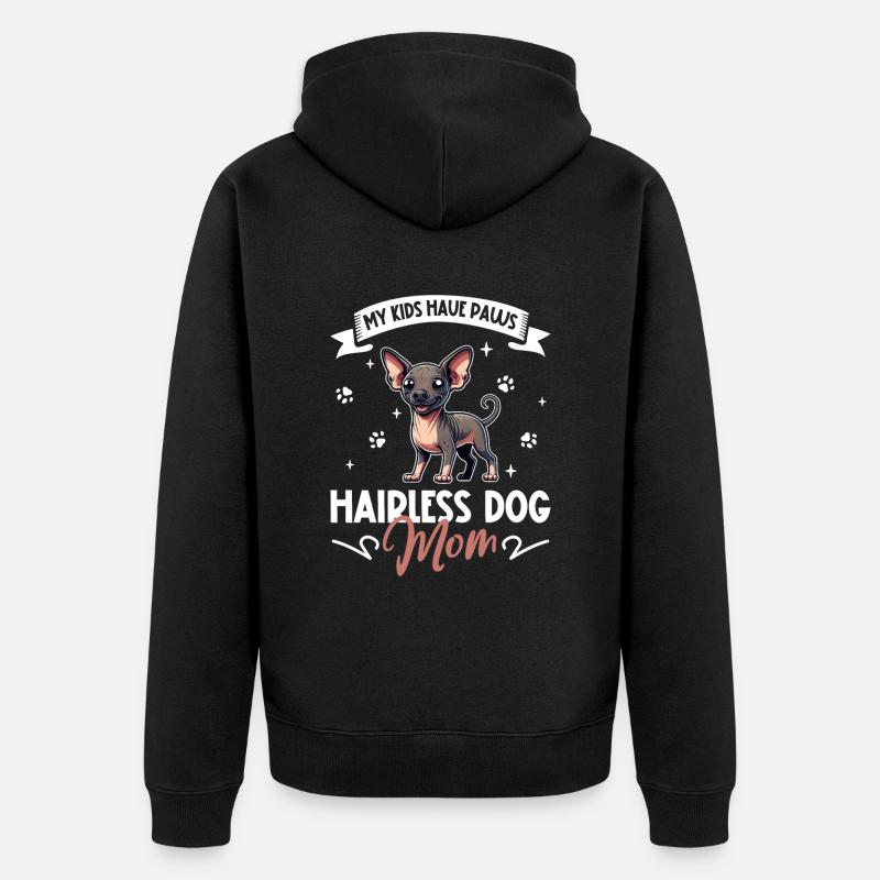Maman chien sans poils - Veste à capuche bio Premium Unisexe - noir
