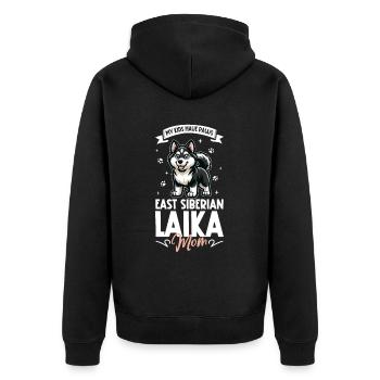 Laïka Mama de Sibérie orientale - Veste à capuche bio Premium Unisexe - noir - Dos - Nico (187cm)