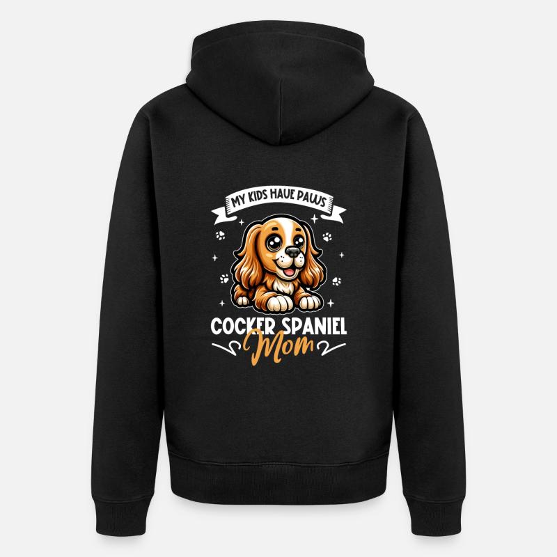 Cocker anglais Spaniel Mama - Veste à capuche bio Premium Unisexe - noir