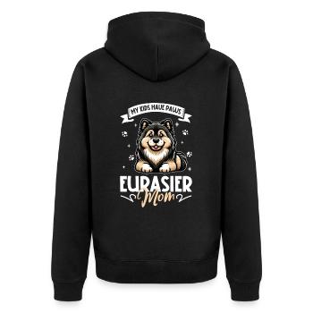 Eurasier mom - Unisex Premium Organic Zip Hoodie - black - Back - Nico (187cm)