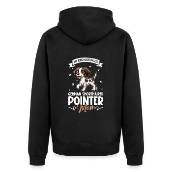 German Shorthair Mom - Unisex Premium Organic Zip Hoodie - black - Back - Nico (187cm)