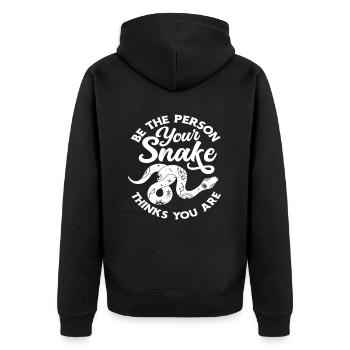 Schlange Schlangen - Unisex Premium Bio Zip Hoodie - Schwarz - Hinten - Nico (187cm)