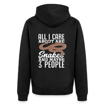 Schlange 3 Menschen - Unisex Premium Bio Zip Hoodie - Schwarz - Hinten - Nico (187cm)