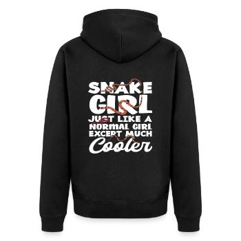 Mädchen Schlange - Unisex Premium Bio Zip Hoodie - Schwarz - Hinten - Nico (187cm)