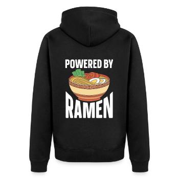 Propulsé par Ramen Anime Soupe Japonaise Cup Noodle - Veste à capuche bio Premium Unisexe - noir - Dos - Nico (187cm)