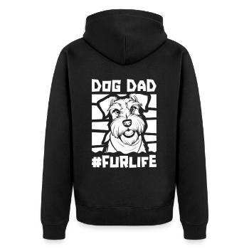 Schnauzer Dog Dad Fur Life - Unisex Premium Bio Zip Hoodie - Schwarz - Hinten - Nico (187cm)