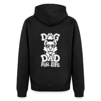 Chien Husky Sibérien Papa Pour La Vie - Veste à capuche bio Premium Unisexe - noir - Dos - Nico (187cm)
