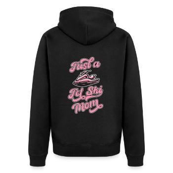 Jet Ski Just A Jet Ski Mom - Unisex Premium Bio Zip Hoodie - Schwarz - Hinten - Nico (187cm)