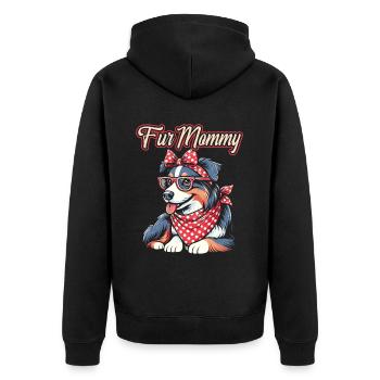 Berger Australien Chien Maman Pour Maman - Veste à capuche bio Premium Unisexe - noir - Dos - Nico (187cm)